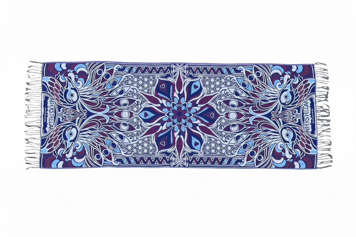Peacock Pashmina (Jaquard) Blue