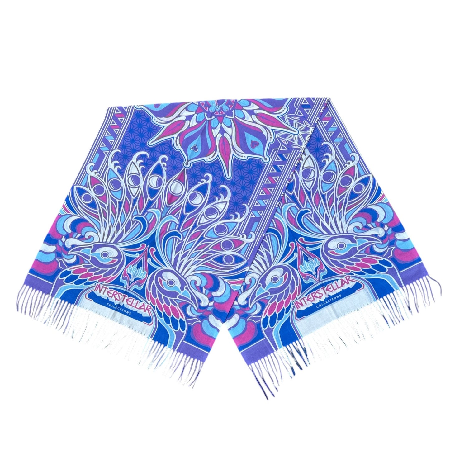 Peacock Pashmina (Digital Print) Cotton Candy