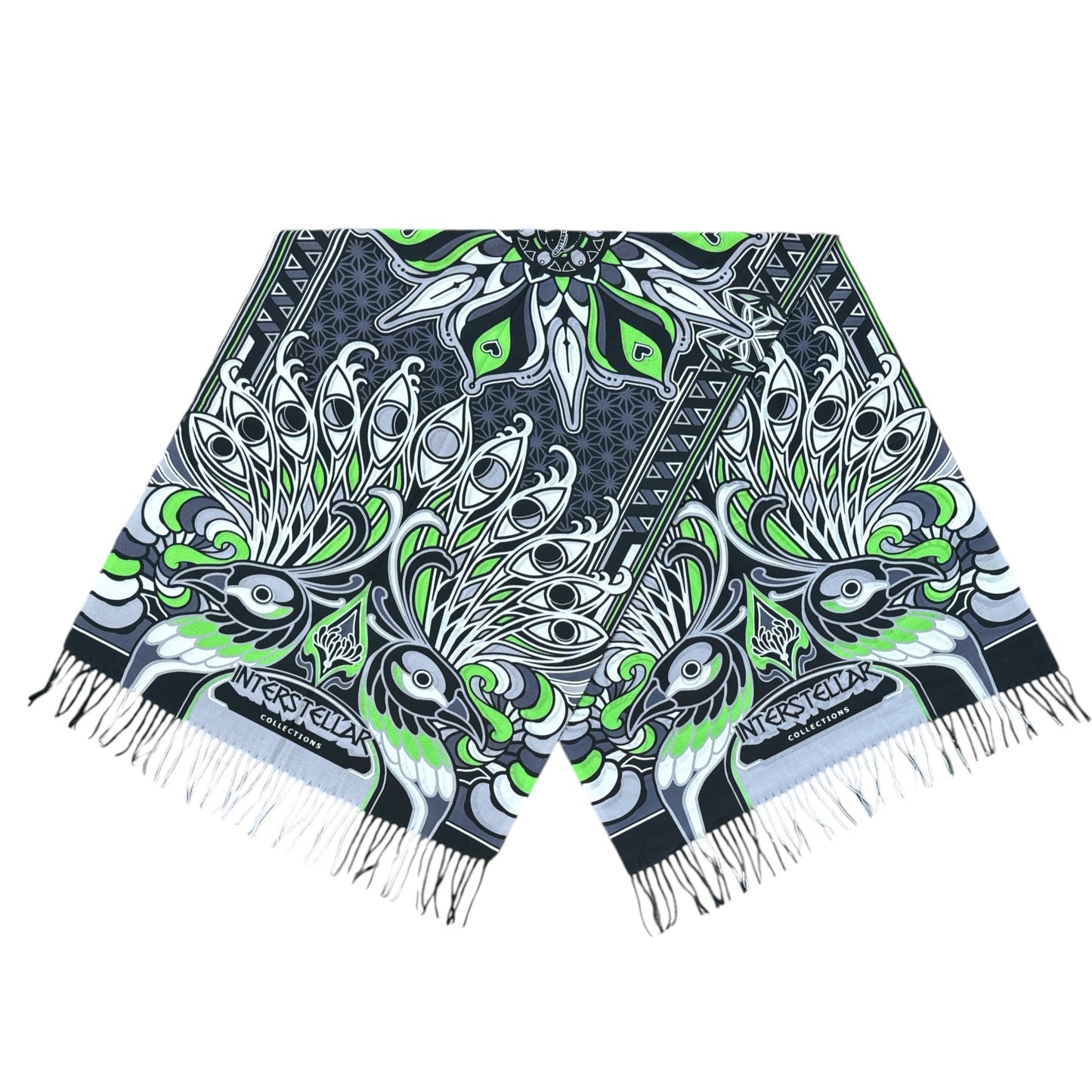 Peacock Pashmina (Digital Print) Green