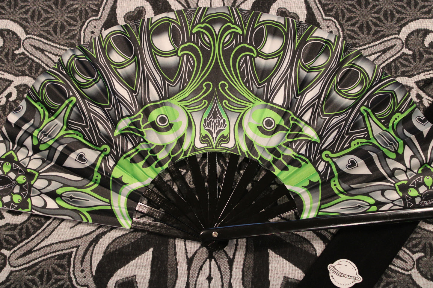 Peacock Hand Fan Green