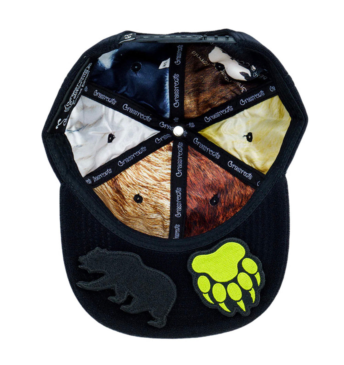 Removable Bear Anywhere Black Snapback Hat