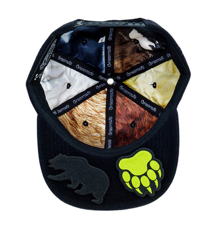 Removable Bear Anywhere Black Snapback Hat
