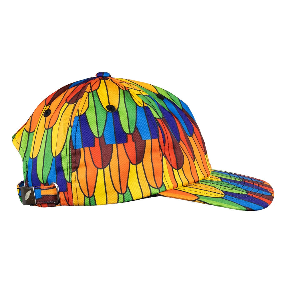 Macaw Rainbow Feathers Dad Hat