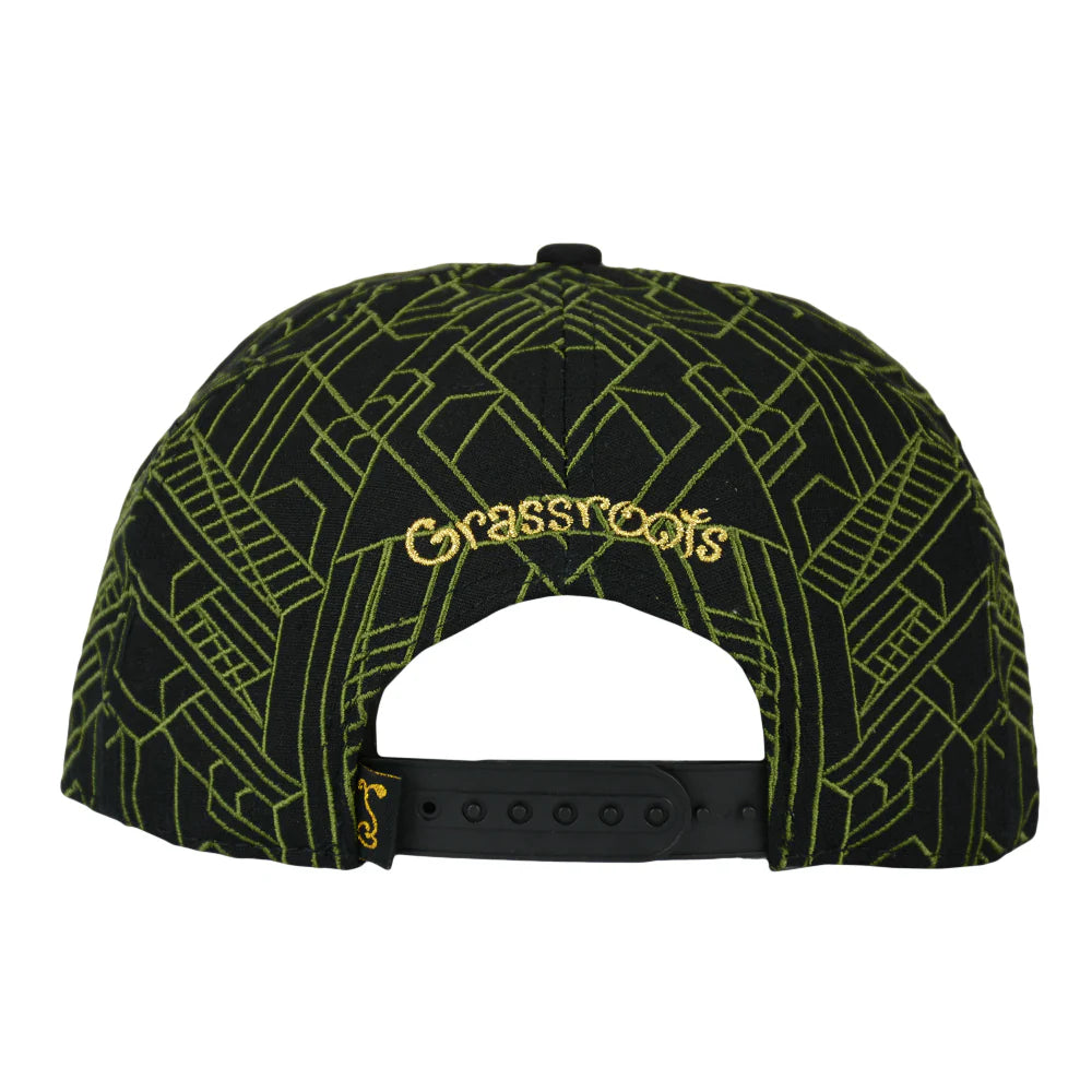 Removable Bear Digital Labyrinth Black Snapback Hat