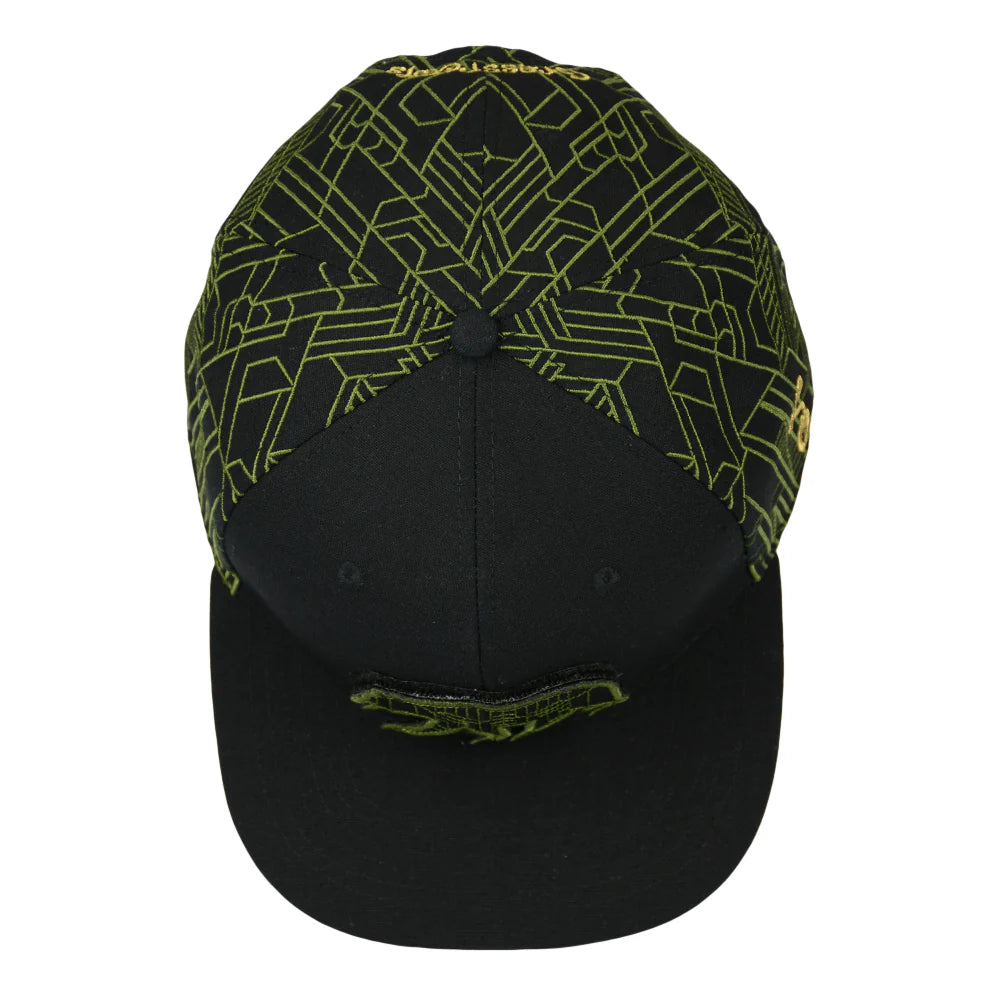 Removable Bear Digital Labyrinth Black Snapback Hat