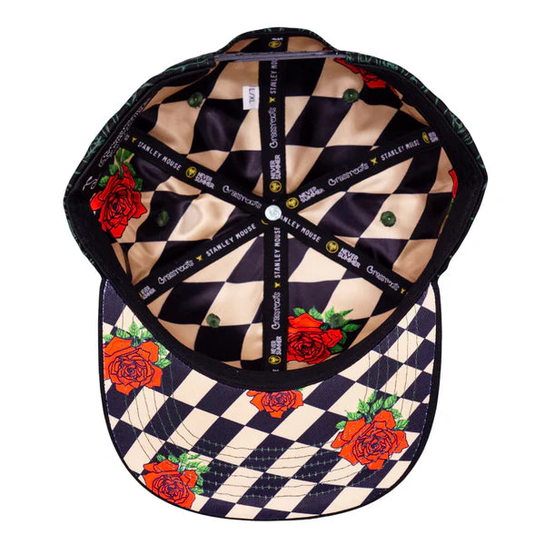 Stanley Mouse Mandolin Jester Never Summer Green Rose SnapBack Hat