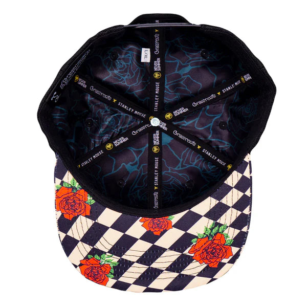 Stanley Mouse Mandolin Jester Never Summer Checkerboard SnapBack Hat