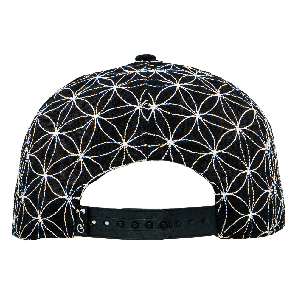 Flower of Life Bear Black Snapback Hat