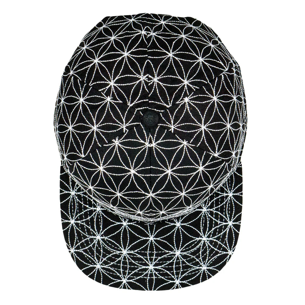 Flower of Life Bear Black Snapback Hat