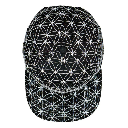 Flower of Life Bear Black Snapback Hat