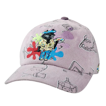 Leisure Cat Artin Around Lilac Dad Hat