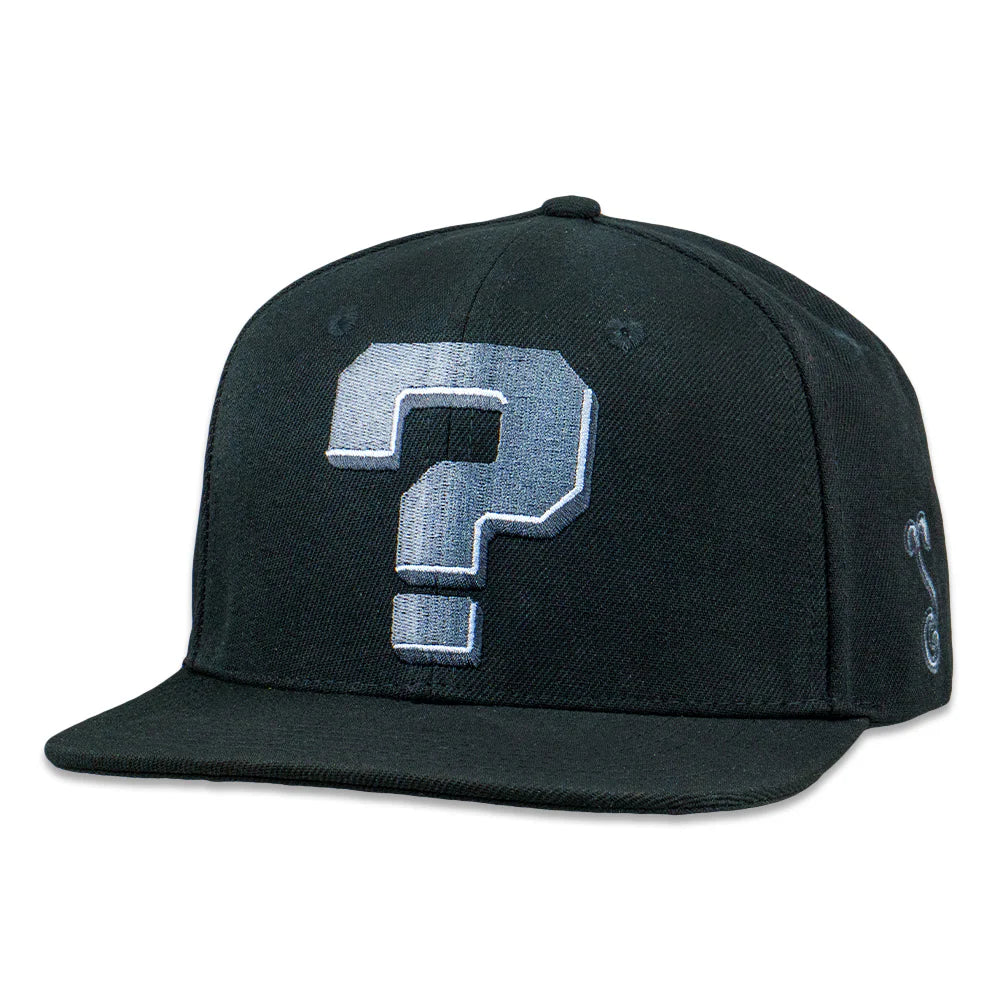 Question Mark Black Snapback Hat