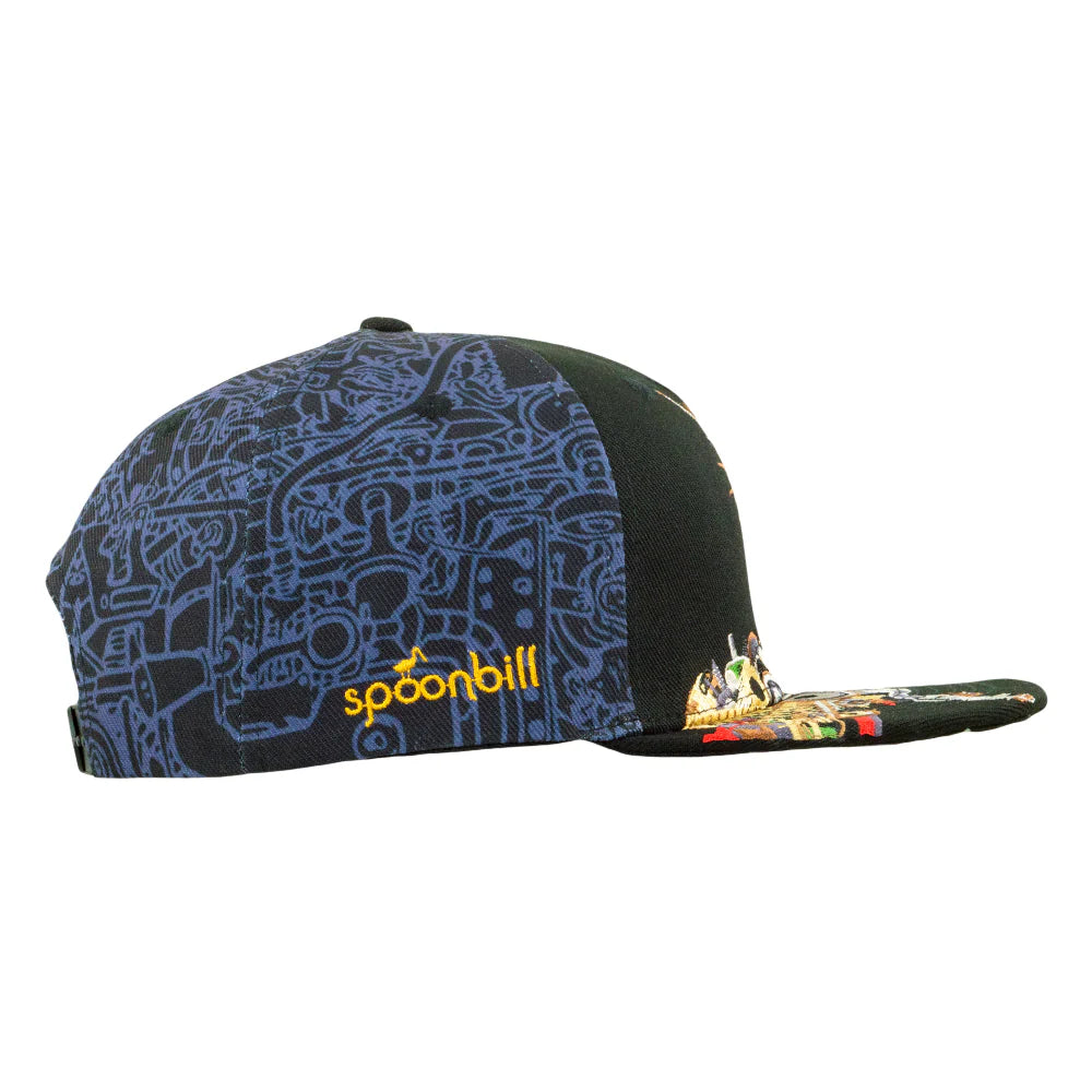 Spoonbill Black Snapback Hat