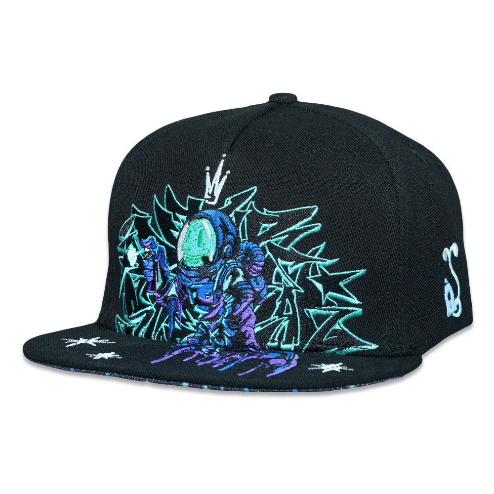 Interstellar Graffiti Black Snapback Hat