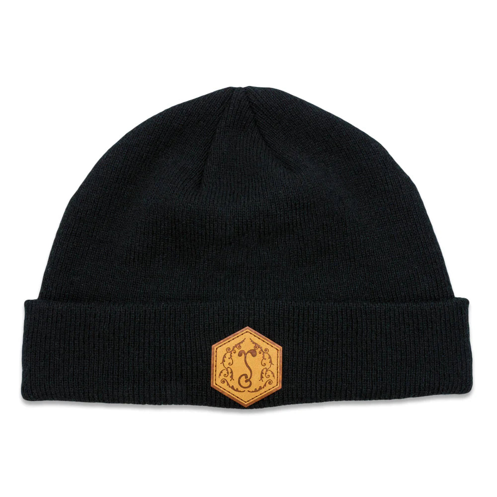 G Sprout Hex Badge Black Cuff Beanie