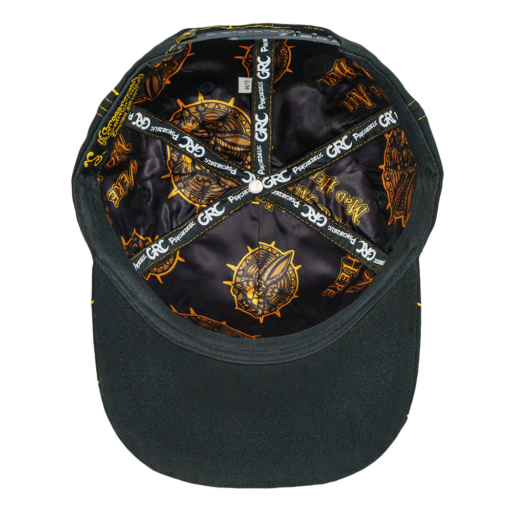 Psychedelic Bunny Gold Snapback Hat