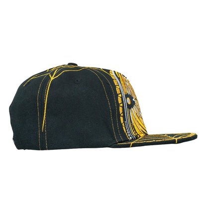 Psychedelic Bunny Gold Snapback Hat