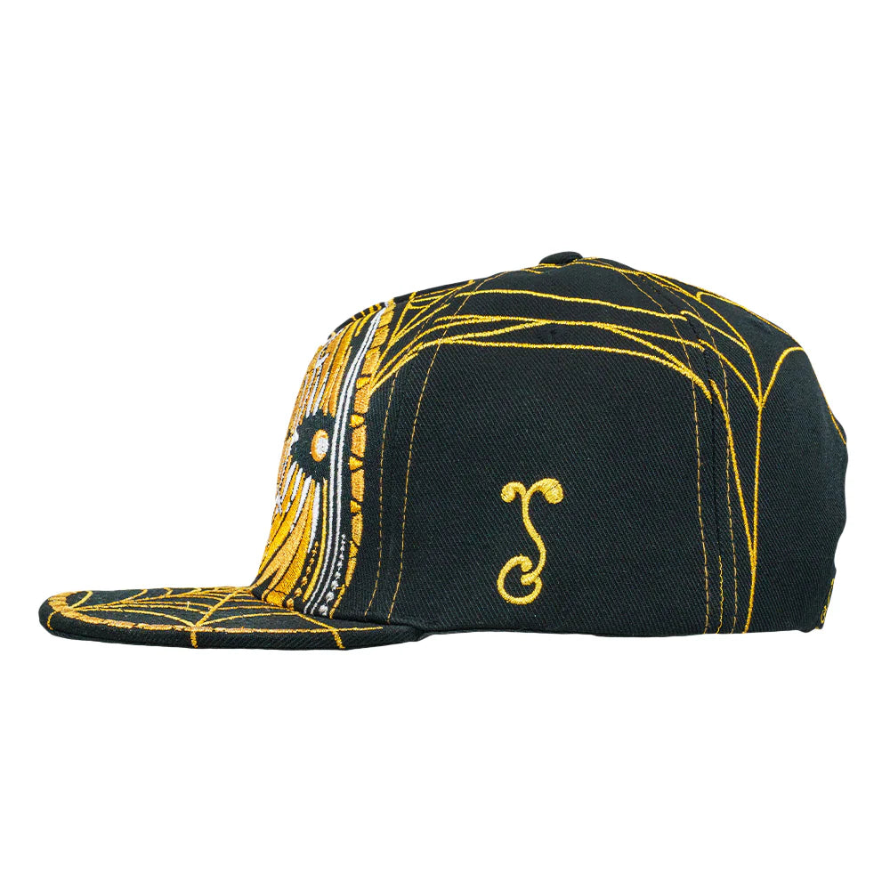 Psychedelic Bunny Gold Snapback Hat