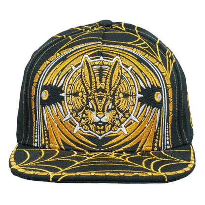 Psychedelic Bunny Gold Snapback Hat