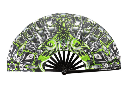 Peacock Hand Fan (Green)