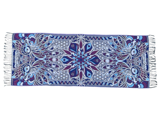 Peacock Pashmina (Jaquard) Blue