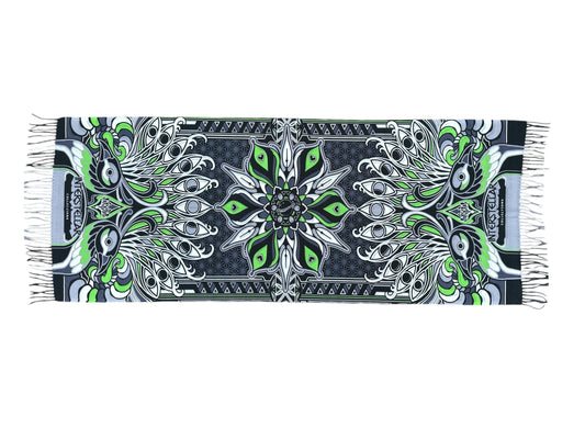 Peacock Pashmina (Digital Print) Green