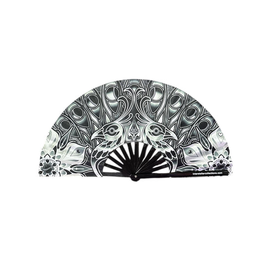 Peacock Hand Fan (Black)