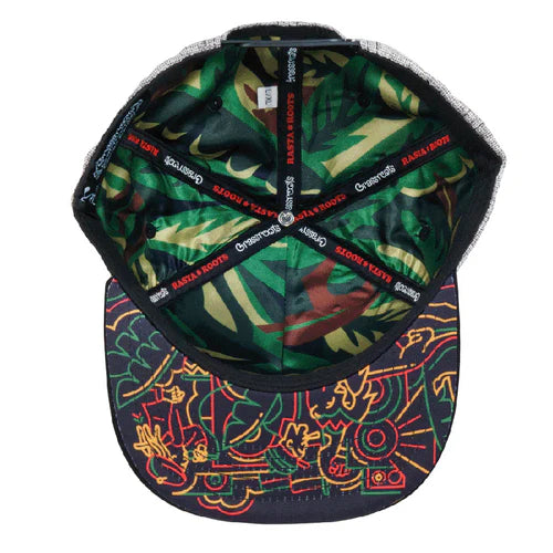 Rasta Cross Gray Snapback Hat