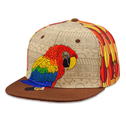 Red Macaw Feathers Snapback Hat