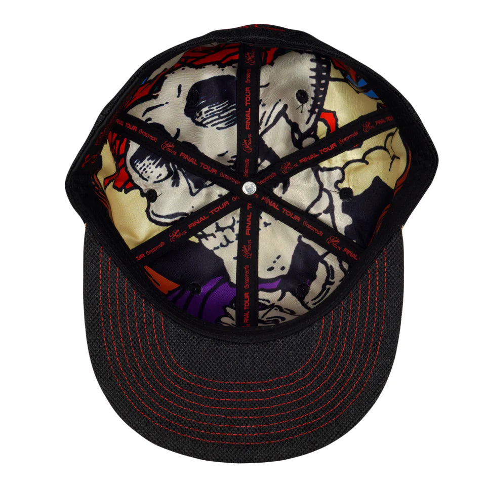Stanley Mouse Red Rose Black Snapback Hat