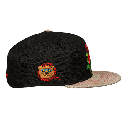Stanley Mouse Red Rose Black Snapback Hat