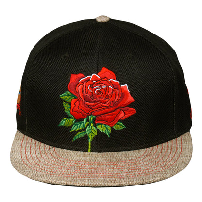 Stanley Mouse Red Rose Black Snapback Hat